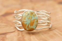 Boulder Turquoise Sterling Silver Navajo Branch Ring